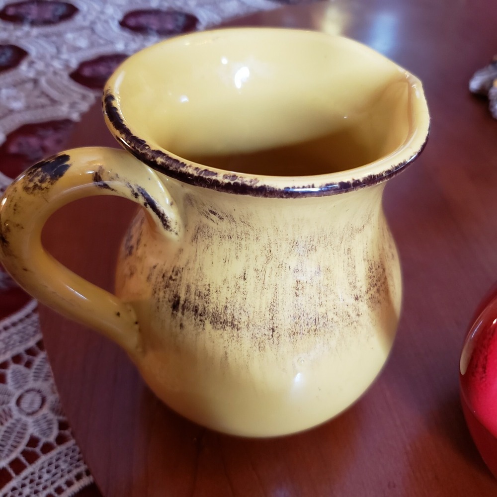 3 beautiful Made In Italy Blue, Red, Gold Pitcher 5 1/4" - Picture 4 of 7